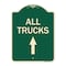 Signmission Driveway All Trucks Move Ahead W/ Up Arrow Heavy-Gauge Aluminum Sign, 24" x 18", G-1824-24131 A-DES-G-1824-24131 - alternate 1